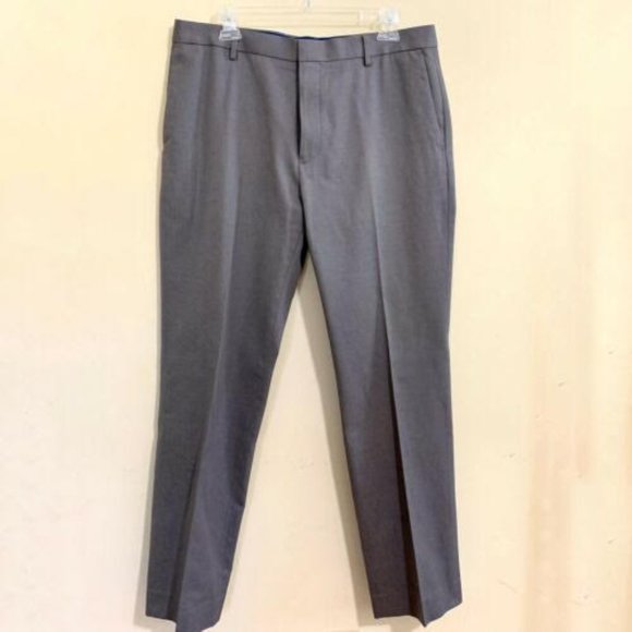 Banana Republic Non Iron Tailored Slim Fit Heather Grey Dress Pants - Picture 1 of 2